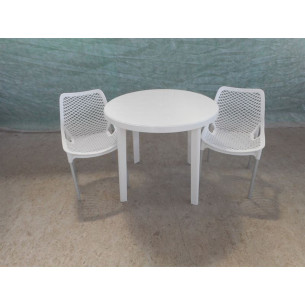 Комплект пластиковой мебели (стол круглый D900 “Ривьера” + 2 стула “Аир”)