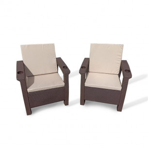 Комплект кресел под искусственный ротанг Ялта (Yalta) Double Set