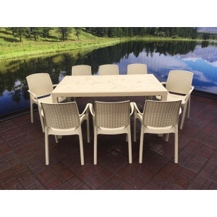 Обеденная группа под искусственный ротанг Невада МАКСИ+8 кресел Невада