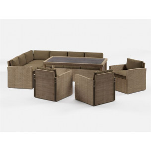 Обеденная группа из искусственного ротанга Кингстон Макси + 3 кресла Сантьяго