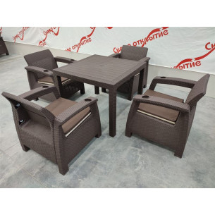 Обеденная группа для кафе под искусственный ротанг Yalta (4 +1)