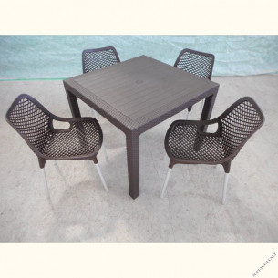 Обеденная группа для кафе под ротанг (стол Yalta + 4 кресла Air)
