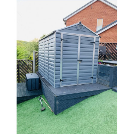 Сарай-хозблок SKYLIGHT 6х12 (185x379x217см) пластиковый для дачи серый