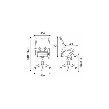 Офисное кресло Формула с оранжевой спинкой из сетки