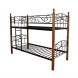 Двухъярусная кровать Глэдис - DD (90х200) Темный орех/черный металл