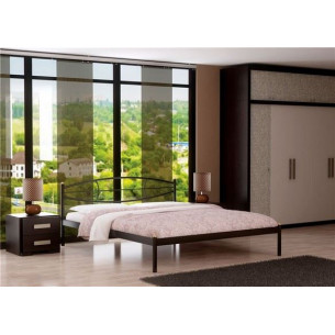 Кровать Аура (160х200/ цвет Чёрный/ металлическое основание)