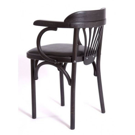 Стул Венский мягкий (венге, экокожа ЧЕРНАЯ)