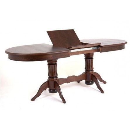 Стол овальный "Милорд-150" (90х150х200 / темный орех/патина темная)