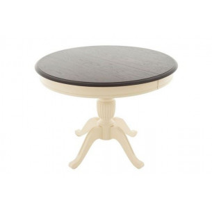 Стол "Леонардо-1 Комби" раздвижной (D 1000 / Тон 7 Темный орех/Тон 10 Слоновая кость R1015)