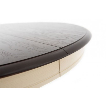 Стол "Леонардо-1 Комби" раздвижной (D 1000 / Тон 7 Темный орех/Тон 10 Слоновая кость R1015)