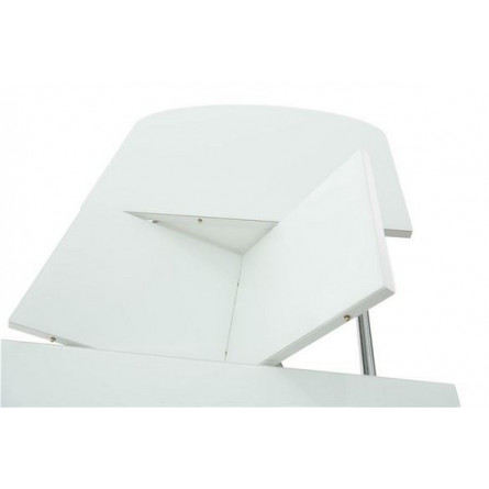 Стол "Корсика 110 " (110/141,5 х 70/стекло MATTE белое/пленка Белая мат./ЛДСП Белый)