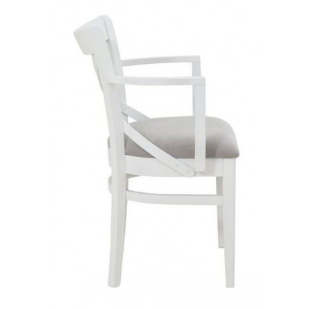 Кресло полумягкое "Соло" венское (Тон 9 Эмаль белая / ткань:Вивальди 06)