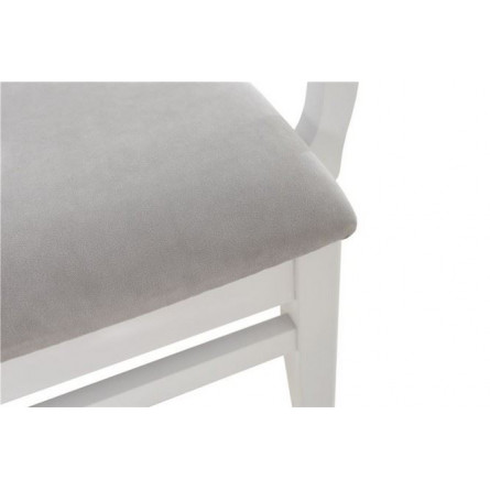 Кресло полумягкое "Соло" венское (Тон 9 Эмаль белая / ткань:Вивальди 06)