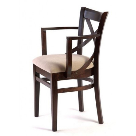 Кресло полумягкое "Соло" венское (Тон 8 Венге / ткань:Вивальди 04)