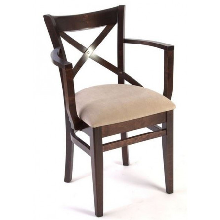 Кресло полумягкое "Соло" венское (Тон 8 Венге / ткань:Вивальди 04)