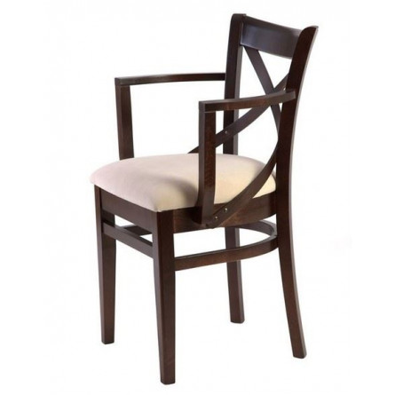 Кресло полумягкое "Соло" венское (Тон 7 Орех темный / ткань:Вивальди 02)