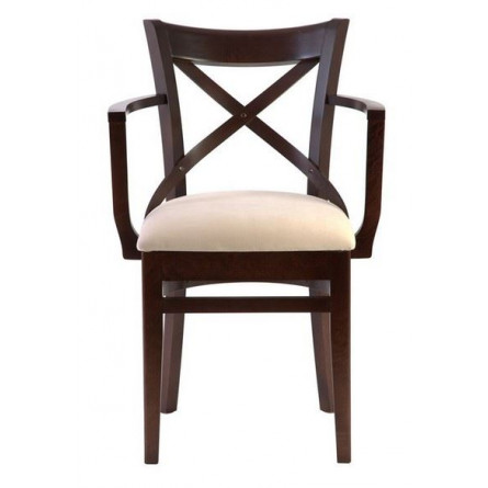 Кресло полумягкое "Соло" венское (Тон 7 Орех темный / ткань:Вивальди 02)