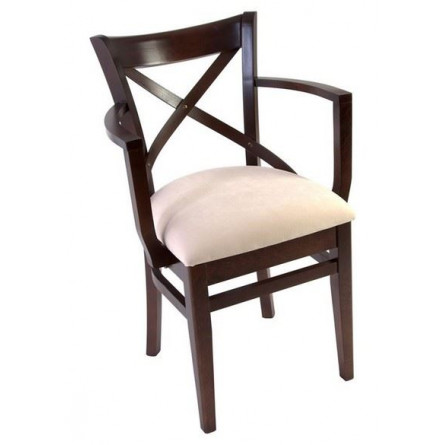 Кресло полумягкое "Соло" венское (Тон 7 Орех темный / ткань:Вивальди 02)