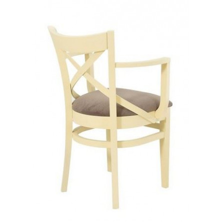 Кресло полумягкое "Соло" венское (Тон 10 Слоновая кость RAL 1015 / ткань:Бренди латте)