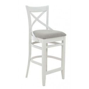 Стул полубарный "Соло" венский (Тон 9 Эмаль белая / ткань:Вивальди 06)