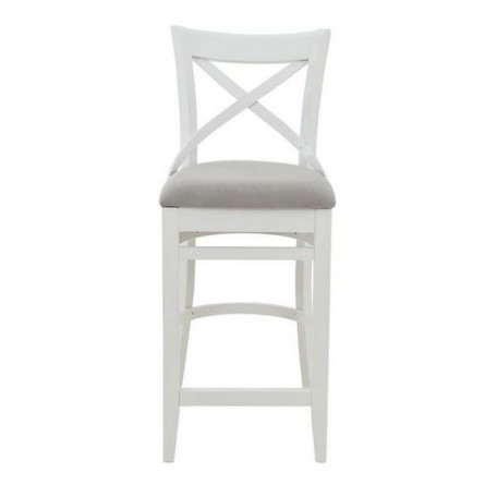 Стул полубарный "Соло" венский (Тон 9 Эмаль белая / ткань:Вивальди 06)