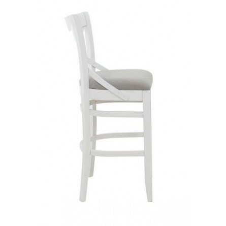 Стул полубарный "Соло" венский (Тон 9 Эмаль белая / ткань:Вивальди 06)