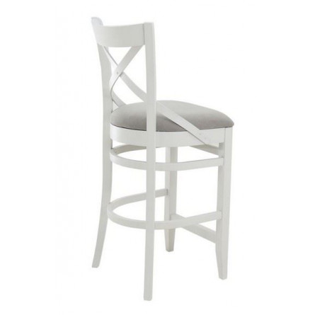 Стул полубарный "Соло" венский (Тон 9 Эмаль белая / ткань:Вивальди 06)