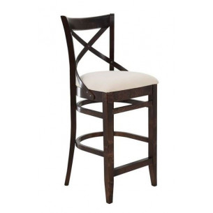 Стул полубарный с мягким сиденьем "Соло" венский (Тон 7 Орех темный / ткань:Вивальди 02)