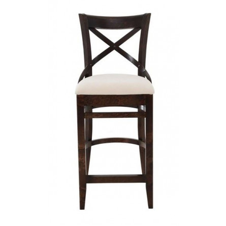 Стул полубарный с мягким сиденьем "Соло" венский (Тон 7 Орех темный / ткань:Вивальди 02)