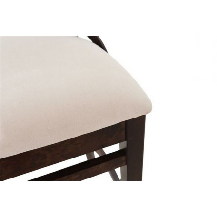 Стул полубарный с мягким сиденьем "Соло" венский (Тон 7 Орех темный / ткань:Вивальди 02)