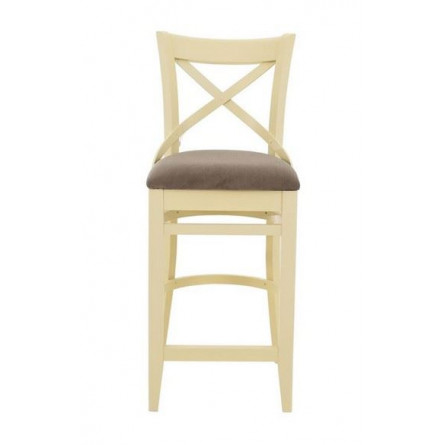 Стул полубарный с мягким сиденьем "Соло" венский (Тон 10 Слоновая кость RAL 1015 / ткань :Бренди латте)