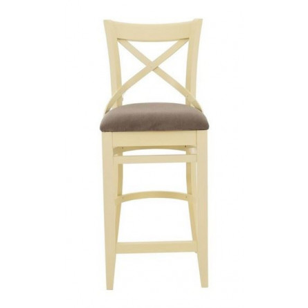 Стул полубарный с мягким сиденьем "Соло" венский (Тон 10 Слоновая кость RAL 1015 / ткань :Бренди латте)