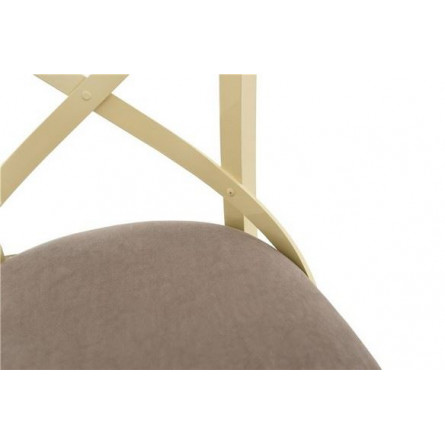 Стул полубарный с мягким сиденьем "Соло" венский (Тон 10 Слоновая кость RAL 1015 / ткань :Бренди латте)