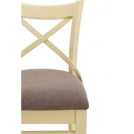 Стул полубарный с мягким сиденьем "Соло" венский (Тон 10 Слоновая кость RAL 1015 / ткань :Бренди латте)