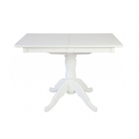 Стол на одной ноге Альт-110 раздвижной (Белый/массив березы, Шпон)