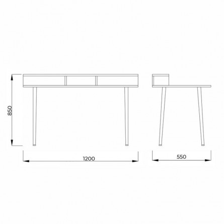 Стол письменный Jasper, серый, металл