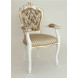 Кресло "КАРДИНАЛ" п/м (Белый матовый/ткань CREAM 110+109) патина золото
