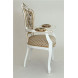 Кресло "КАРДИНАЛ" п/м (Белый матовый/ткань CREAM 110+109) патина золото Кресло "КАРДИНАЛ" п/м (Белый матовый/ткань CREAM 110+109) патина золото