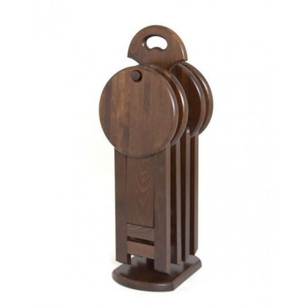 Комплект табуретов "Оливия" (стойка + 4 табурета) Темный Орех