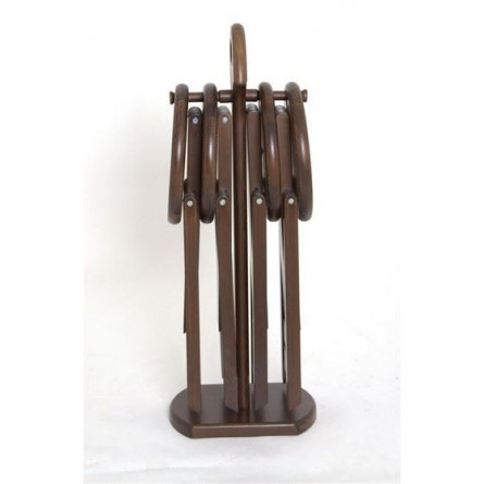 Комплект табуретов "Оливия" (стойка + 4 табурета) Темный Орех