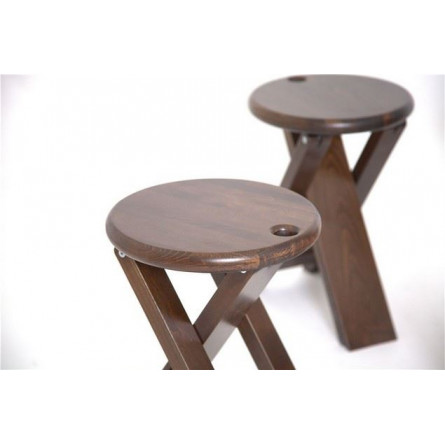 Комплект табуретов "Оливия" (стойка + 4 табурета) Темный Орех