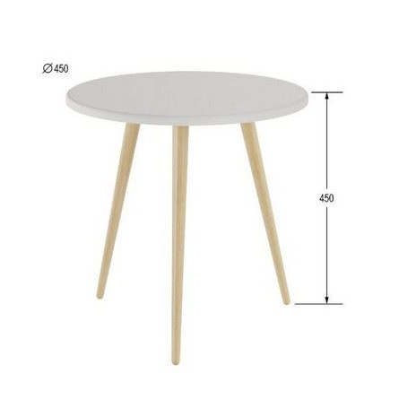 Стол журнальный "Бекс 450" (Белый)