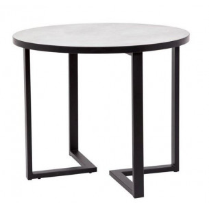 Стол круглый "Лофт Зиг-Заг" (ЛДСП 32 мм /Мрамор сетте 1468/ кромка чёрная)