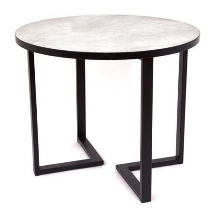 Стол круглый "Лофт Зиг-Заг" (ЛДСП 32 мм /Мрамор сетте 1468/ кромка чёрная)