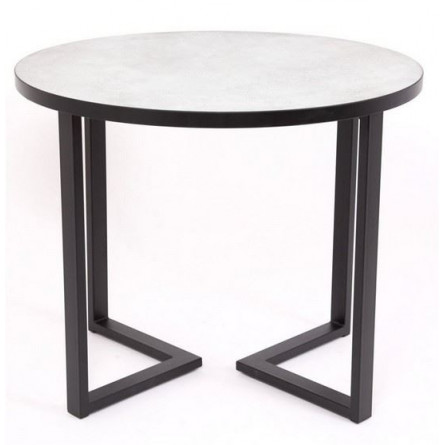 Стол круглый "Лофт Зиг-Заг" (ЛДСП 32 мм /Мрамор сетте 1468/ кромка чёрная)