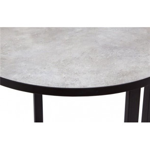 Стол круглый "Лофт Зиг-Заг" (ЛДСП 32 мм /Мрамор сетте 1468/ кромка чёрная)