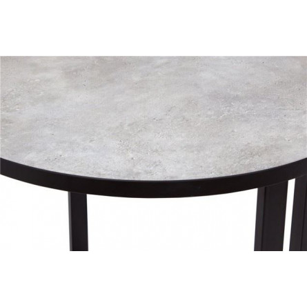 Стол круглый "Лофт Зиг-Заг" (ЛДСП 32 мм /Мрамор сетте 1468/ кромка чёрная)