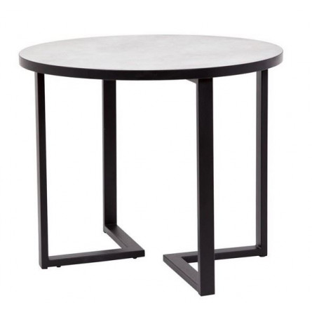 Стол круглый "Лофт Зиг-Заг" (ЛДСП 32 мм /Мрамор сетте 1468/ кромка чёрная)