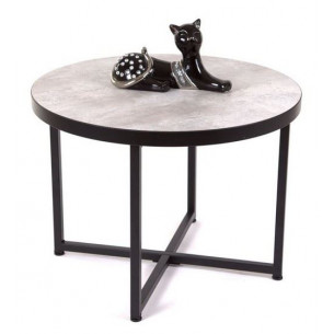 Стол журнальный круглый "Лофт 60" (ЛДСП 32 мм /Ателье св./ кромка чёрная)