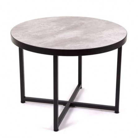 Стол журнальный круглый "Лофт 60" (ЛДСП 32 мм /Ателье св./ кромка чёрная)